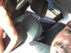 hot girl masturbates in my car showing me her tits.