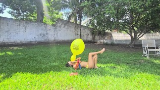 Blow to pop in open air with punch balls balloons (Full video on C4S / MV / OF / Membersite)