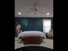 Nakie chore time- making the bed