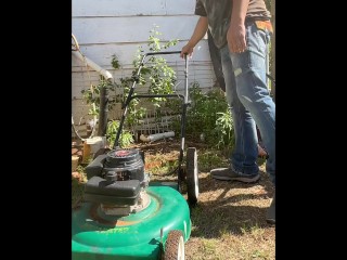 Lawn Mower Piss #2 (taking a Desperate Public Piss outside on Top of a different Lawn Mower)