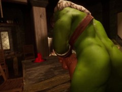 Whore barmaid serves last call for orc patron - Screenshot 5 of 16 - Hentai