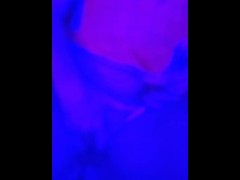 Sexy Cougar Dressed as Spiderman gets fucked under a blacklight on a Giant Teddy Bear!