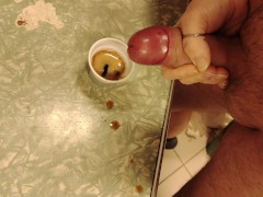 I wanted to drink a coffee but I ran out of milk, so I used the cum