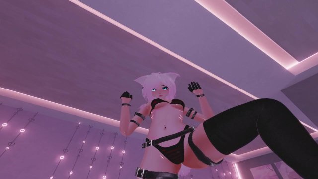 Sexy gatito bailando en mi cara y sacudir su trasero en VR