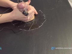 Close-Up Teasing Cock Massage With Vibrator - Massive Cum!