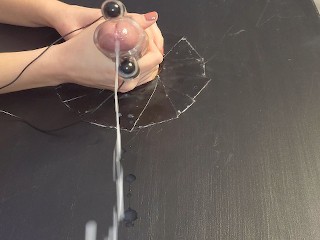 Nahaufnahme Neckende Schwanzmassage Mit Vibrator - Massives Sperma!