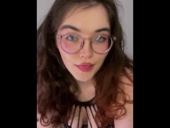 The naughty student is ready to get a hot dinner, she is already drooling