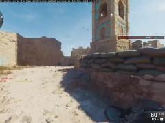 Edging my tight little pink pussy while playing Call of Duty BO6