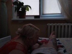 Cum-hungry stepmom drains eggs and swallows thick cum