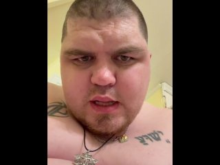 Fat guy cums HARD