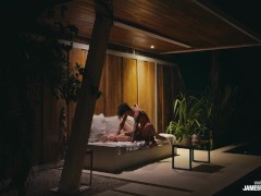 We made love beside the pool at night