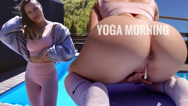 A neighbor spies on morning yoga by the pool and joins me