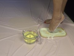 Golden shower. Foot fetish and food games. Drink and lick everything