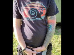 FTM standing piss outdoors