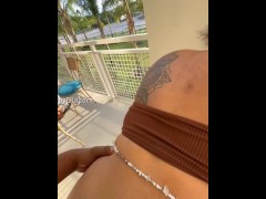 Taking Some Backshots Outside In Front Of His Friend