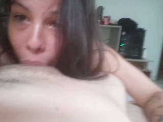 It's not just a Blowjob, she Swallows everything Deep and doesn't get Tired, Deep Throat