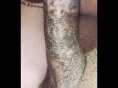 Tatted dick suck