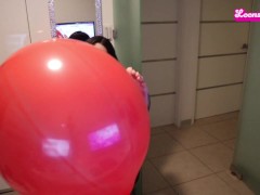 Owllete blows up punch balloon