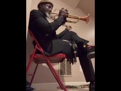 Naked Trumpeter playing “Nothing on” by Tank