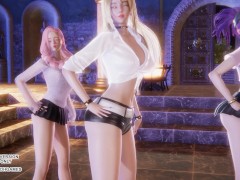 [MMD] KISS OF LIFE - Sticky Ahri Seraphine Akali Kpop Dance League of Legends Hentai