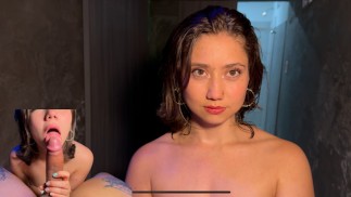 POV - I  swallow my friend's huge cock for watching me secretly
