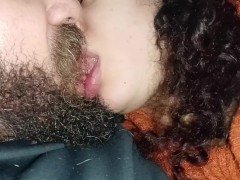 18 year old gets horny and wet while kissing juicy older man, delicious sexy kiss🍆💦😵‍💫🤤😋💋🍌