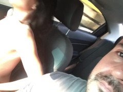 My friend gets horny in my car and masturbates