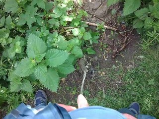 Pissing in Public. had to take a Piss while out Walking the Dog.