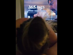 Movie Night Gets Paused for Edging Blowjob