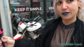 Sexy Tattooed Ex-Girlfriend doing her first Cumwalk in Amsterdam