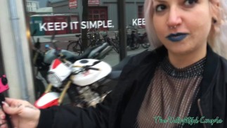 Sexy Tattooed Ex-Girlfriend doing her first Cumwalk in Amsterdam