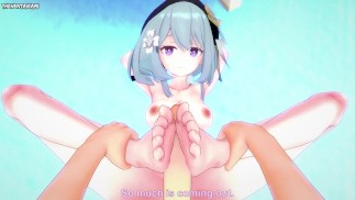 POV Hentai Footjob from Griseo from Honkai Impact