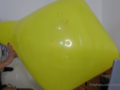 Marianna tries to inflate her square balloon without popping it (full video on C4S / MV / OF / Membe