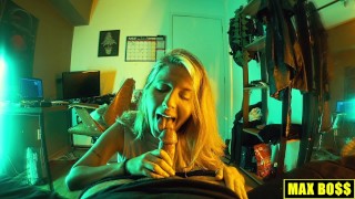 Blowjob with Tattooed Petite Blonde - Max Boss
