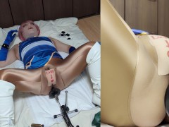 春麗コス男の娘、ピストンマシンで機械セックス。チクニー。フィーメールマスク女装。 - Screenshot 11 of 16 - Machine Sex