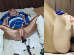 春麗コス男の娘、ピストンマシンで機械セックス。チクニー。フィーメールマスク女装。 - Screenshot 7 of 16 - Anal Sex Machine