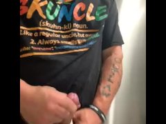 Jackin hard in hotel bathroom got caught by bbw front desk worker and  ended up getting her pregnant