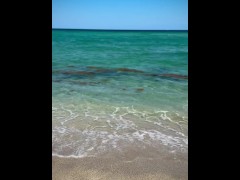 Naked Hand Stand on the Beach
