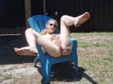 Nudist basks in the sun with his cock and ass out for display