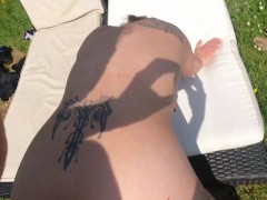 Kinky Couple Curvy Horny Naked Big Ass MILF - Outdoor Garden Blowjob Cowgirl Sex With Real Orgasm