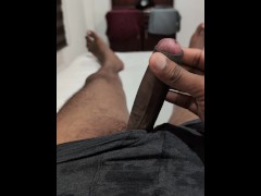 Asian Sri lankan Skinny Slim Sexy Boy Cuming alone on bed