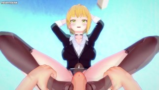 POV Hentai Footjob from Frederica Miyamoto from Idolmaster