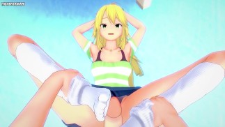 POV Hentai Footjob from Miki Hoshino from Idolmaster