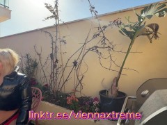 World’s Most Extreme Trans Bimbo Shows Off Giant Dick in Public Garden Shoot | Vienna Xtreme