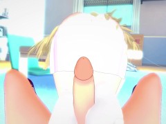 POV Hentai Footjob from Yuel Urnea Belfast from Isekai Wa Smartphone