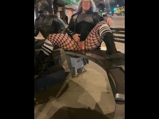 MILF Sneaky Masturbation on Busy Road