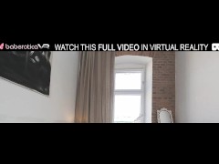 Solo busty blonde Sandra Sweet plays with a huge dildo,in VR.