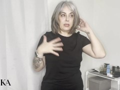 Fully Dressed Woman Masturbation With Magic Wand