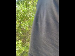 Tasked naked public park leave clothes on walking path in the open jerk off and cum