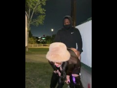 LEATHER BOOTS AND SHORTS GOT ME FUCKING IN THE PARK